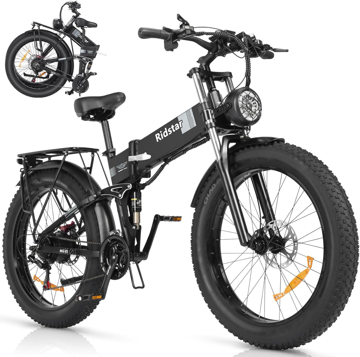Ridstar DC26 2000W Folding Fat Tire Mountain Electric Bike