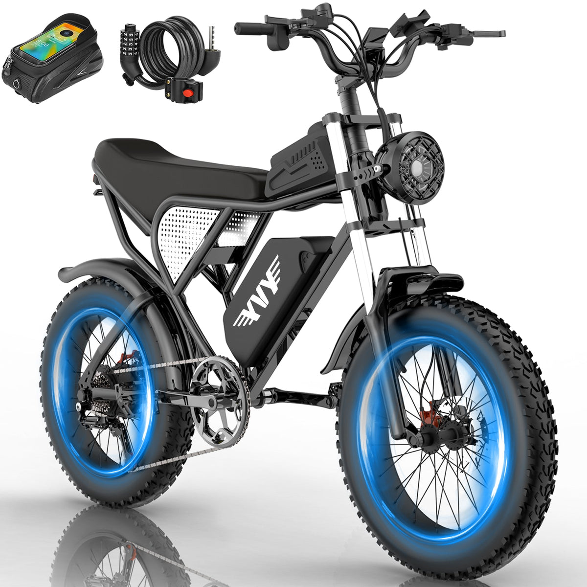 YVY Upgraded C20 1500W Fat Tire Electric Bicycle