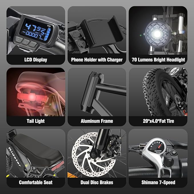 Ridestar Q20 - 1000W Fat Tire Ebike
