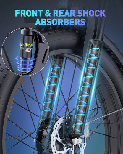 Ridestar E-Bike - E26Pro Folding Fat Tire Mountain Electric Bike