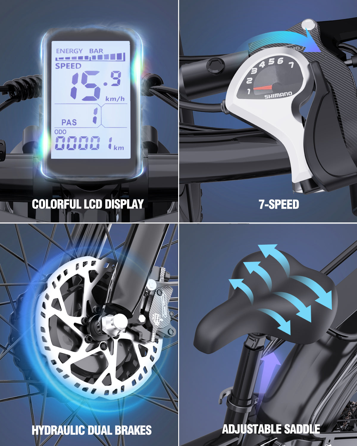 Ridestar E-Bike - E26Pro Folding Fat Tire Mountain Electric Bike