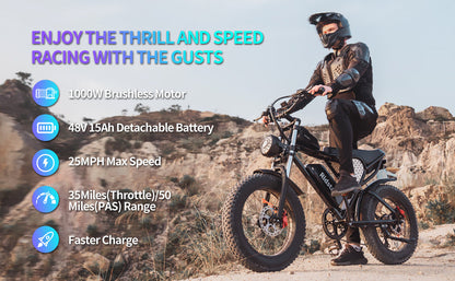 Ridestar H20 - 1000W Electric Mountain Bike