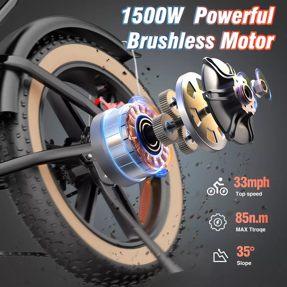 Ridestar Q20 - 1500W 48V 20Ah Battery 20''Fat Tire Mountain Electric Bike for Adult